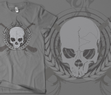 Skull & Crossed Hurleys - Grey on American Apparel Grey